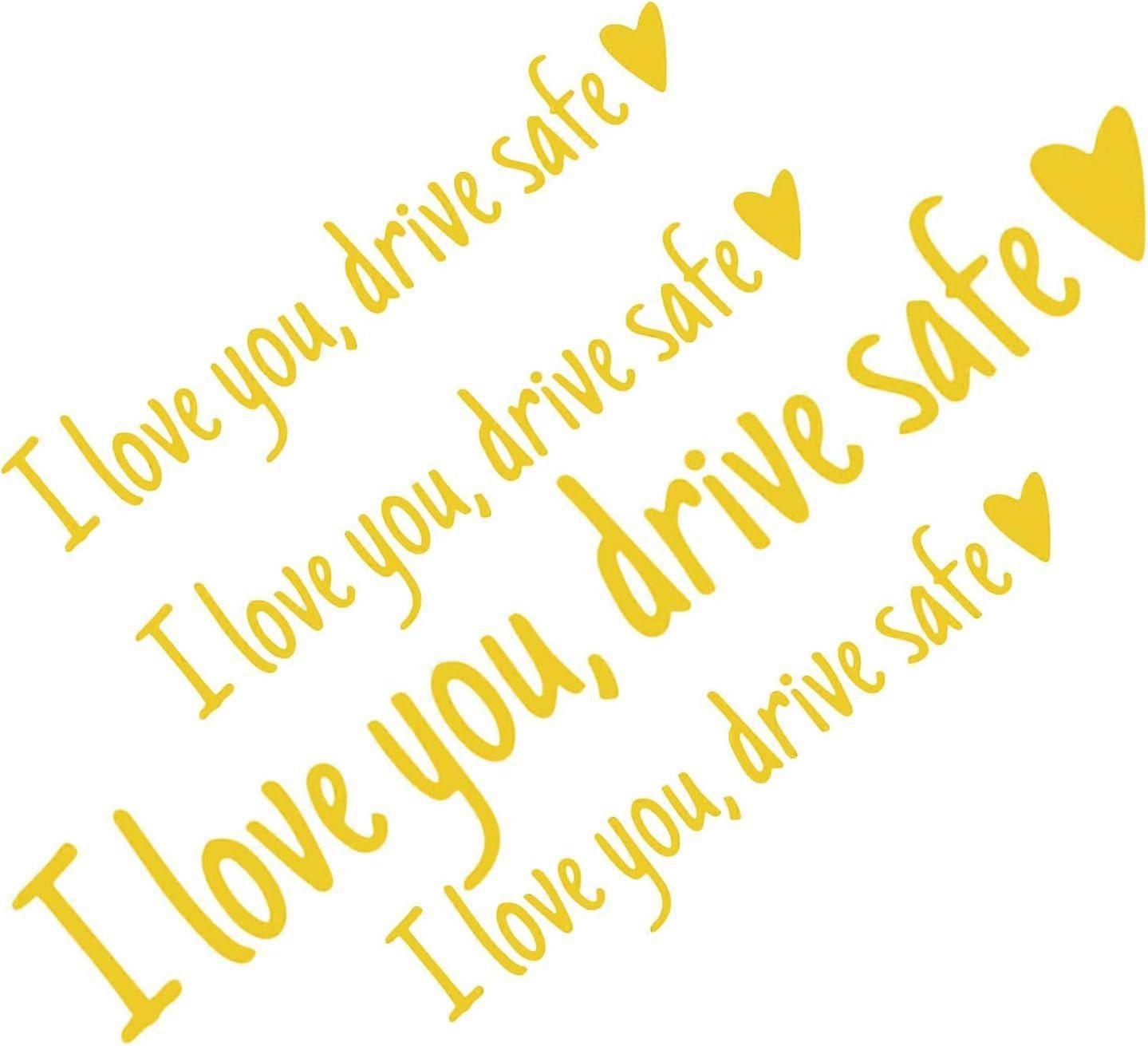 Set Mit 4 Aufklebern „ich Liebe Dich, Fahr Vorsichtig“, Kompatibel Mit Dem Rückspiegel, Humorvoller Autoaufkleber „ich Liebe Dich“, Kompatibel Mit Dem Fahrzeuginnenraum.