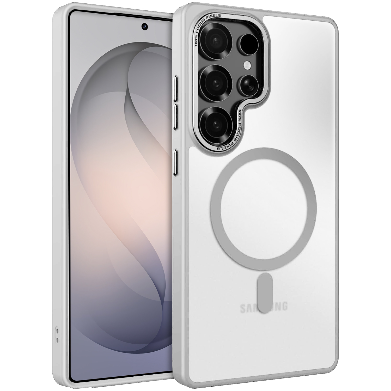Samsung S26 Ultra Hülle – Mattierte Magnethülle – Weiß