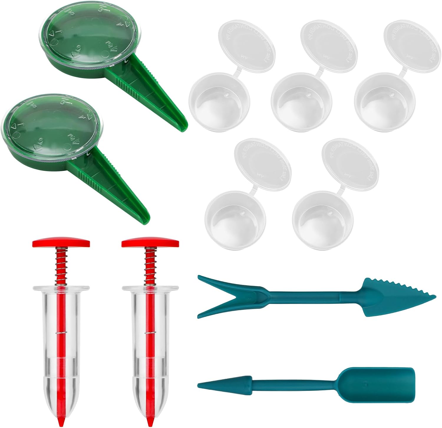 11-teiliges Miniatur-anzuchtset Für Unterwegs, Miniatur-saatgutspender Aus Kunststoff, Manuelles Pflanzwerkzeug, Saatgutspender Kompatibel Mit Karotten, Salat, Grassamen Und Spinat