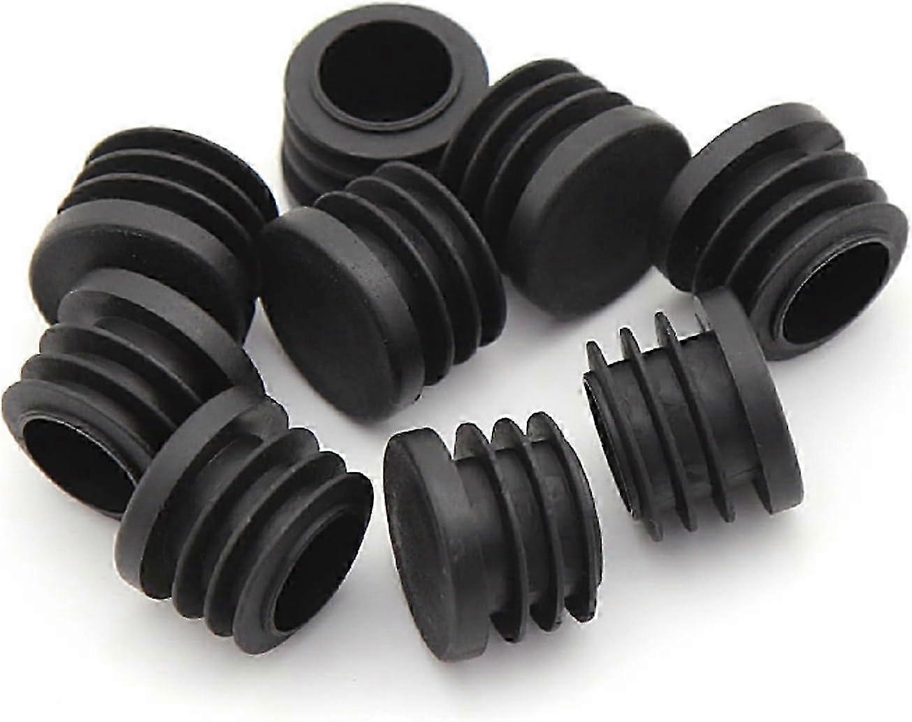 Packung Mit 20 Schwarzen Kunststoffkappen, 28 Mm Durchmesser, Schwarze Runde Rohrenden, Kompatibel Mit Stuhl-, Schreibtisch-, Tisch- Und Möbelbeinen.