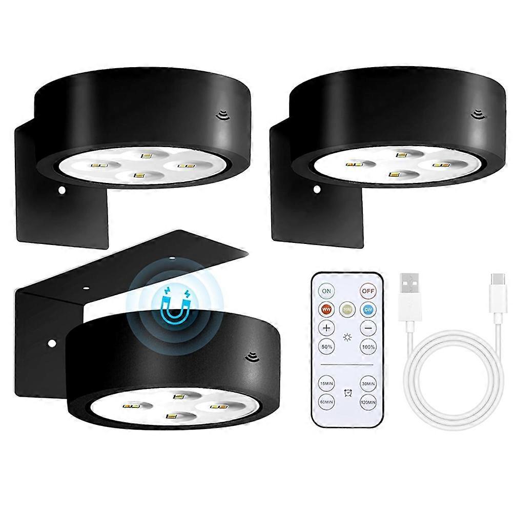 Set Mit 3 Kabellosen, Batteriebetriebenen Bilderleuchten Mit Fernbedienung, Dimmbarer Led-kunstbeleuchtung, Magnetischen Led-bilderleuchten