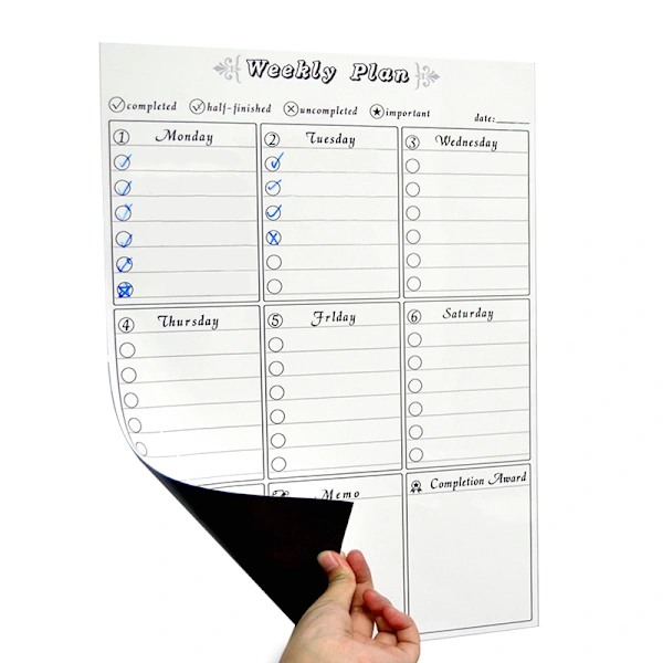 Magnetischer Wochenplaner, Kompatibel Mit Kühlschränken, Speiseplänen, Whiteboards, Kalendern, Pinnwänden Oder Tagebüchern. Geeignet Für Tägliche Aufgaben.