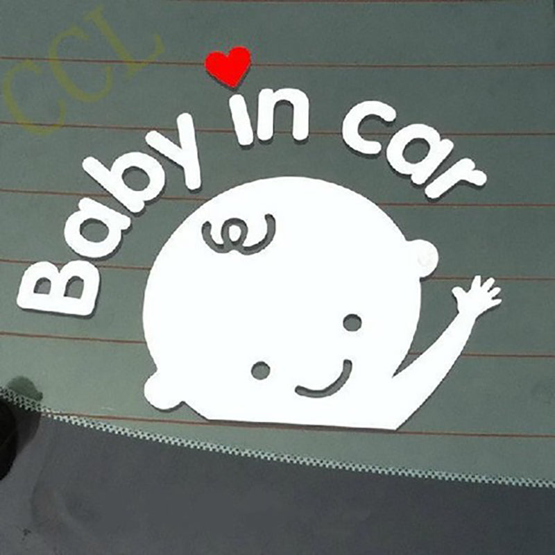 2 Weiße Babyaufkleber „baby Im Auto“ [nx]