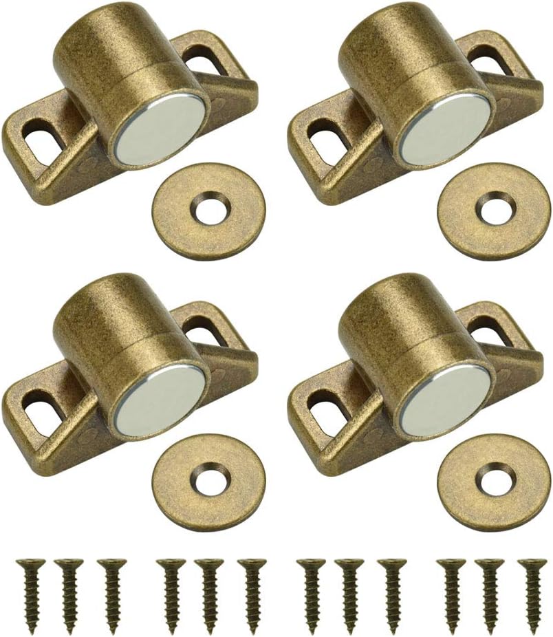 Set Mit 4 Magnetischen Türschlössern, Kompatibel Mit Schränken, Inklusive 4 Unterlegscheiben Und 12 Schrauben. Auch Geeignet Für Möbel, Kleiderschränke Und Schränke.