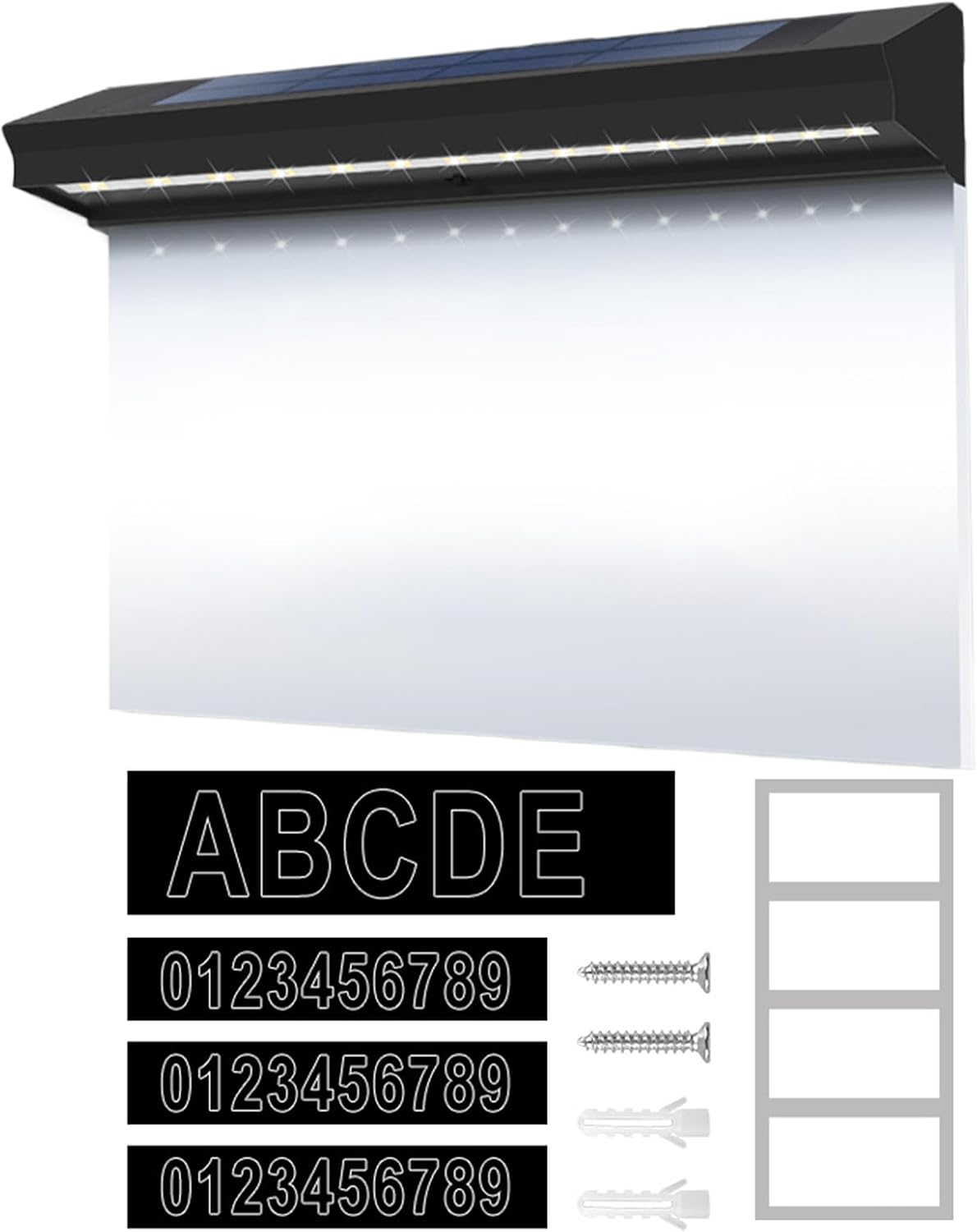 Solarbetriebene, Beleuchtete Hausnummer – Led-adressschild Wasserdicht, Geeignet Für Garten, Straße Und Haus, 2 Beleuchtungsmodi, Moderne Hofbeleuchtung