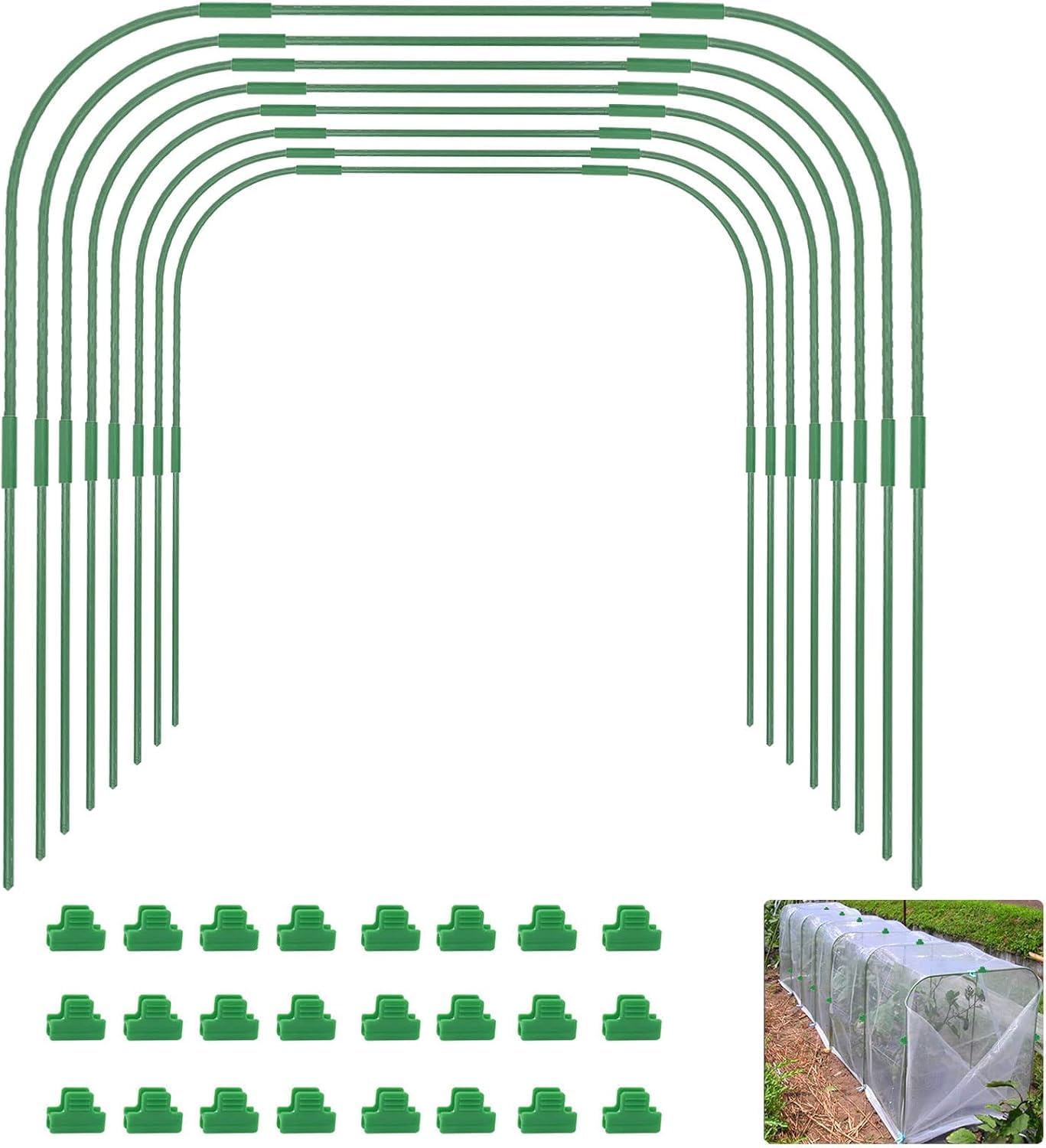 80 Cm X 60 Cm Große Bogenelemente, Kompatibel Mit Gewächshaustunneln, Verstellbare Konstruktion, Kompatibel Mit Gartentunneln, 24 Bogenrohre Mit 18 Verbindungsrohren, 18 Clips – Kompatibel Mit Vogelsc