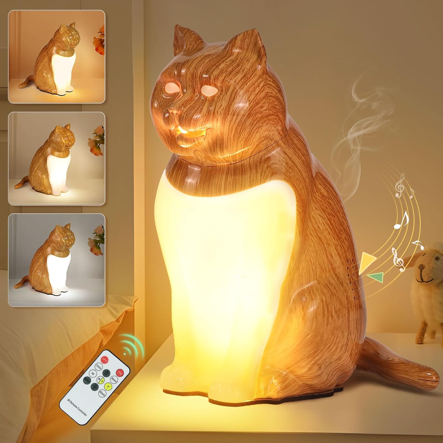 Ferngesteuertes, Katzenfreundliches Nachtlicht – Wiederaufladbare Led-lampe Mit Miau-geräusch, Timer Und Einstellbaren Helligkeitsmodi In 3 Farben, Das Perfekte Geschenk Für Katzenliebhaber