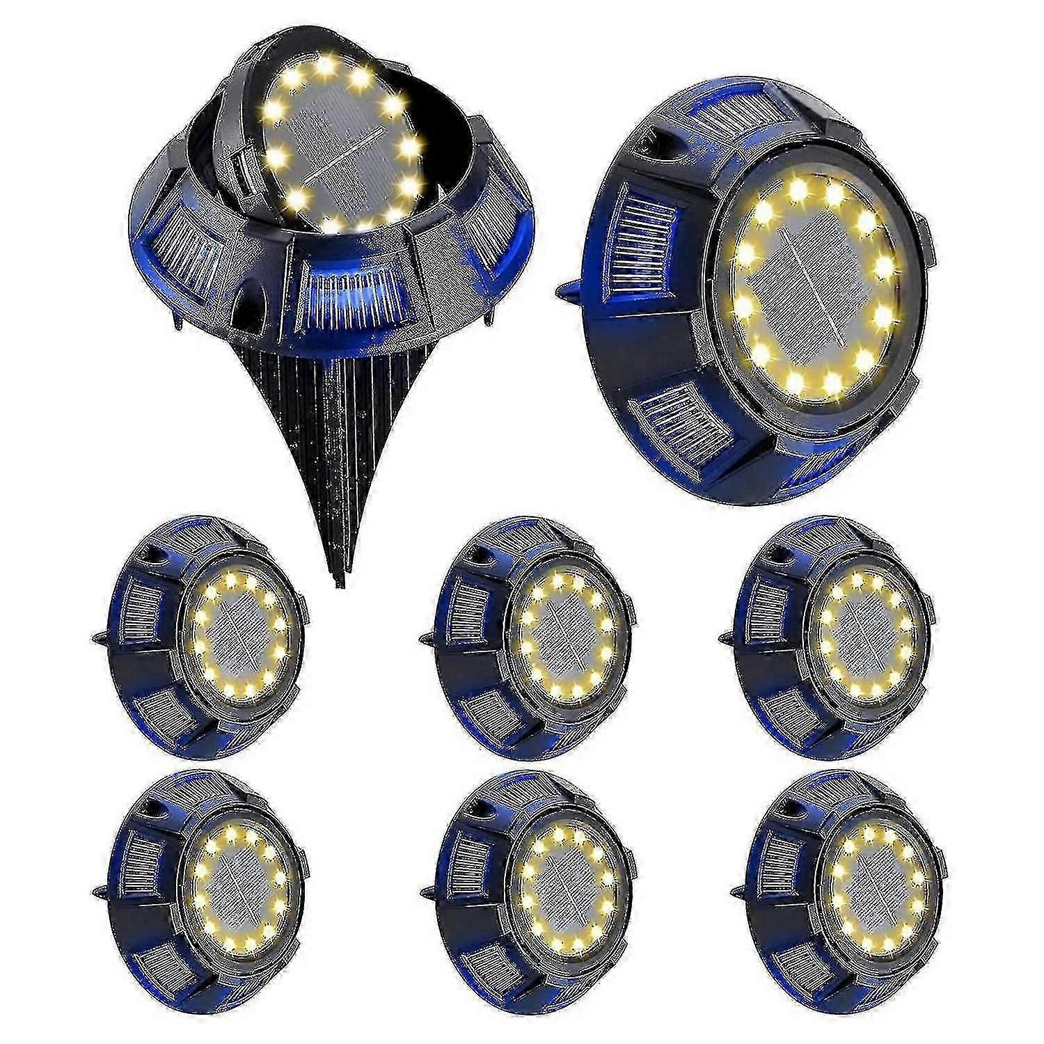 Set Mit 8 Solar-bodenleuchten, Geeignet Für Terrasse, Einfahrt, Rasen, Hof, Garten