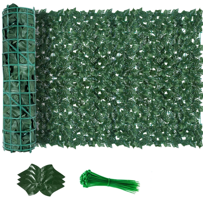 Künstliche Hecke 0,5 X 3 M, Künstliche Grüne Wand Für Den Außenbereich, Dekoration Passend Zu Einem Sichtschutz, Künstlicher Blätterzaun, 100 Kabelbinder Aus Kunststoff
