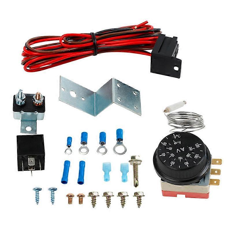 Thermostat-kit Für 12v-elektrolüfter, Kompatibel Mit Pkw Und Lkw.