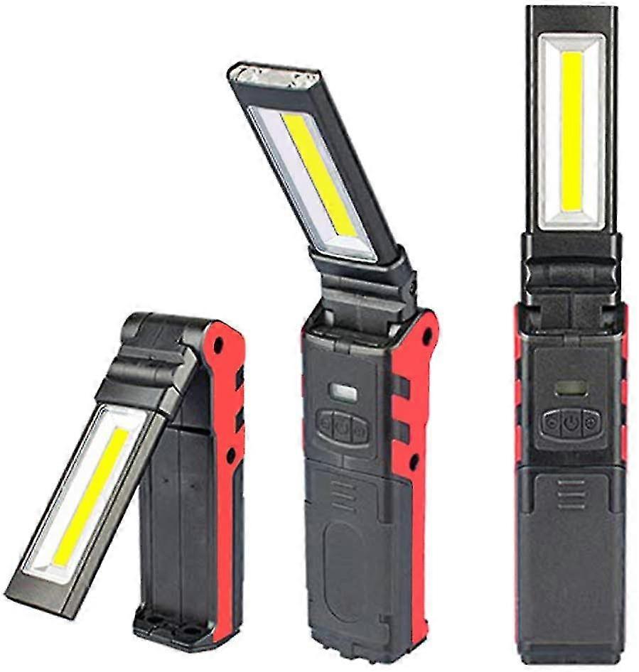 Usb-wiederaufladbare Arbeitsleuchte, Cob-taschenlampe, Led-inspektionsleuchte Mit Magnetfuß (1 Stück)