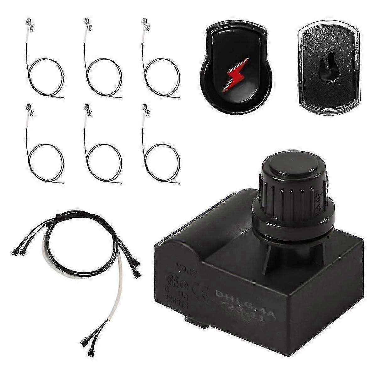 Zündset Für Charbroil-gasgrills, Ersatzzündmodul Mit 4 Steckern, Kabeln Und 2 Druckknöpfen. Kompatibel Mit Charbroil.