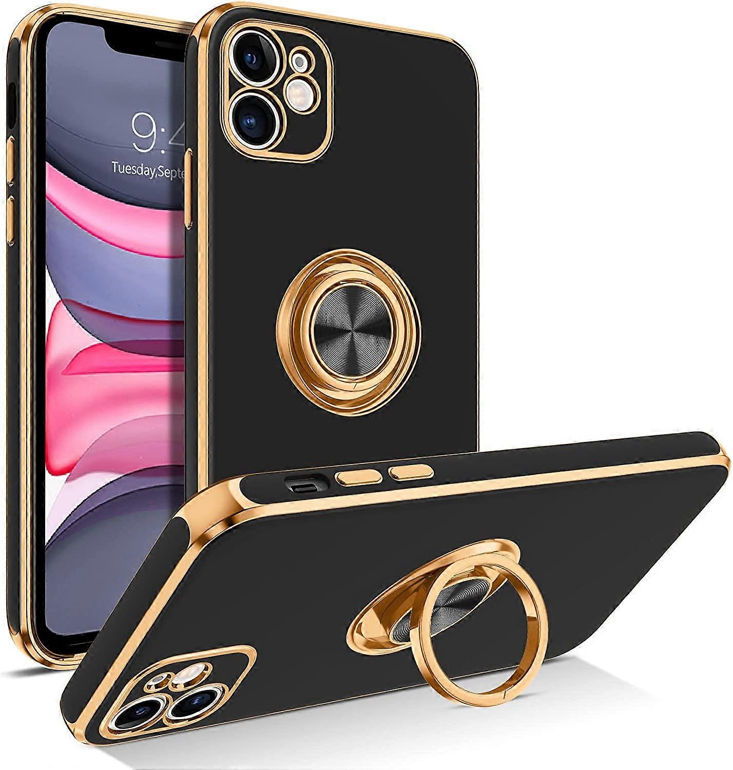 Iphone 11 Hülle Mit 360°-ringständer, Schlank, Stoßfest Und Kompatibel Mit Magnetischen Autohalterungen, Für Iphone 11 6,1" [nx]