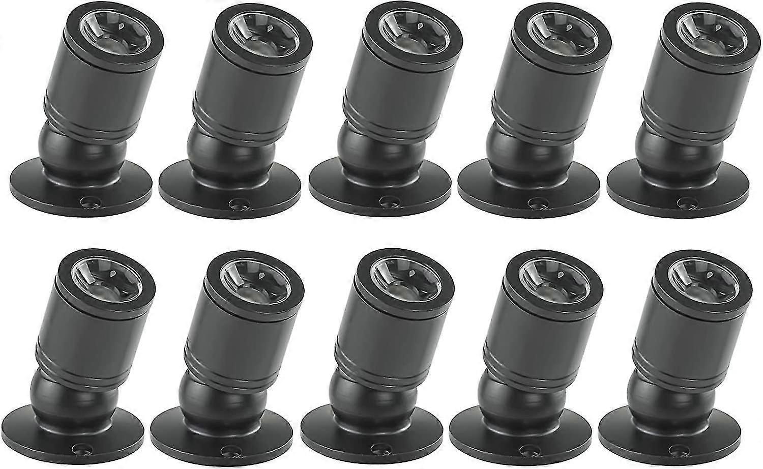 Mini-led-einbaustrahler 1w Mit 100-265v Ac-treiber, 10er-pack [energieklasse A+] (schwarz, Warmweiß)