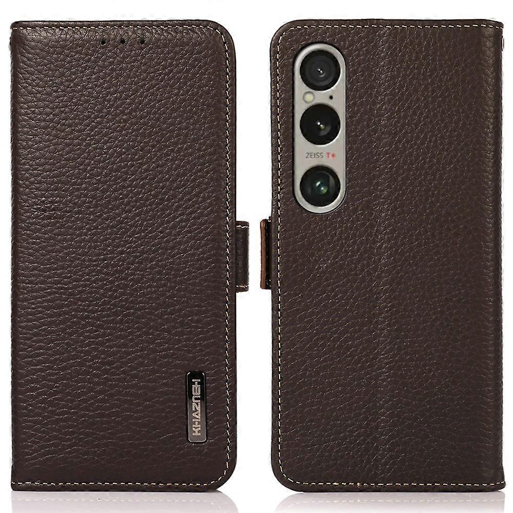 Khazneh Hülle Kompatibel Mit Sony Xperia 1 Vi, Seitlicher Magnetverschluss, Aus Echtem Leder Mit Rfid-schutz.