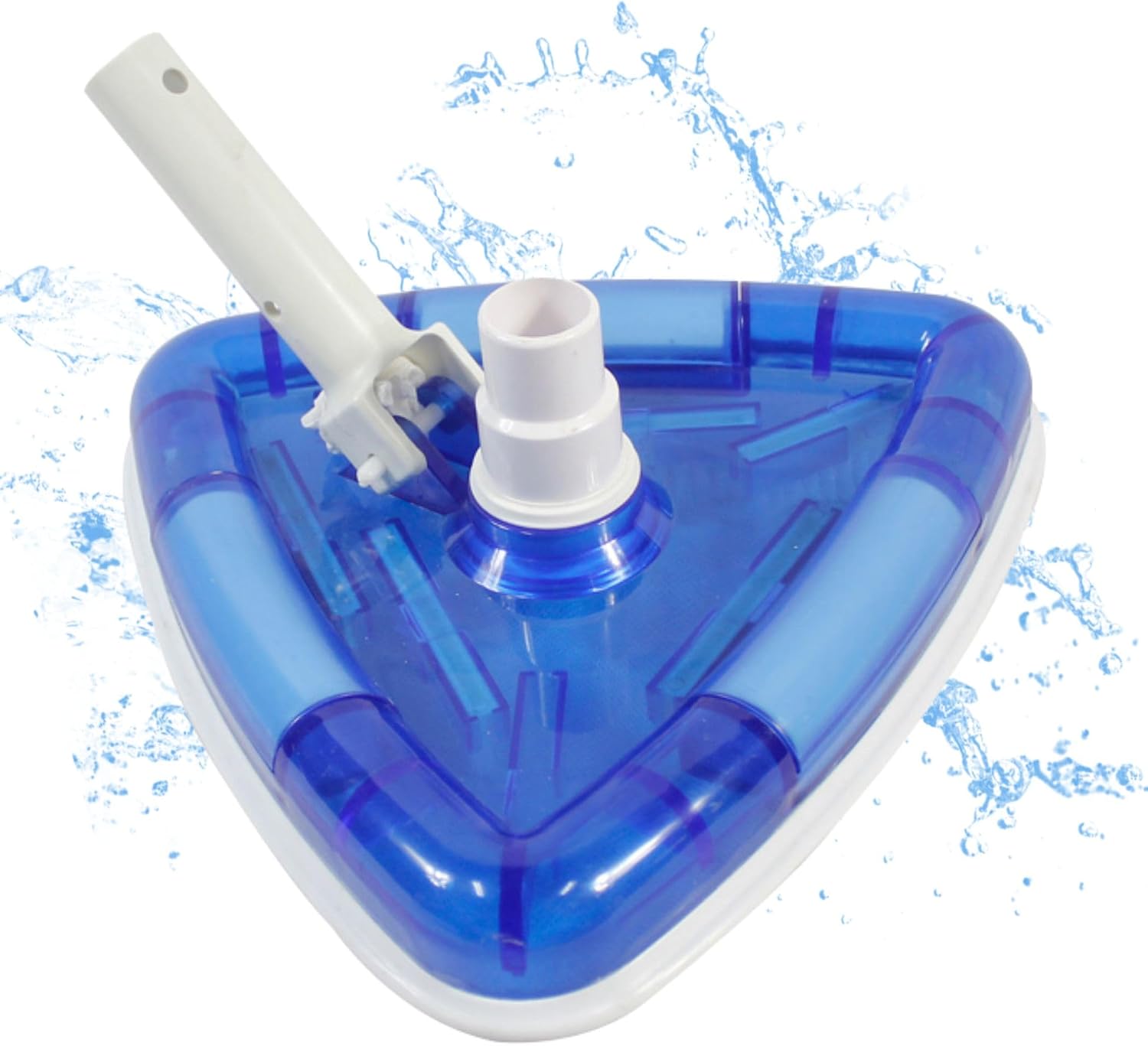 Luxuriöser Poolroboter, Geeignet Für Aufstell- Und Einbaupools, Mit Beschwertem, Dreieckigem Saugkopf, Drehbarer Schlauchmanschette Und Bodenbürsten, Blaues Gehäuse