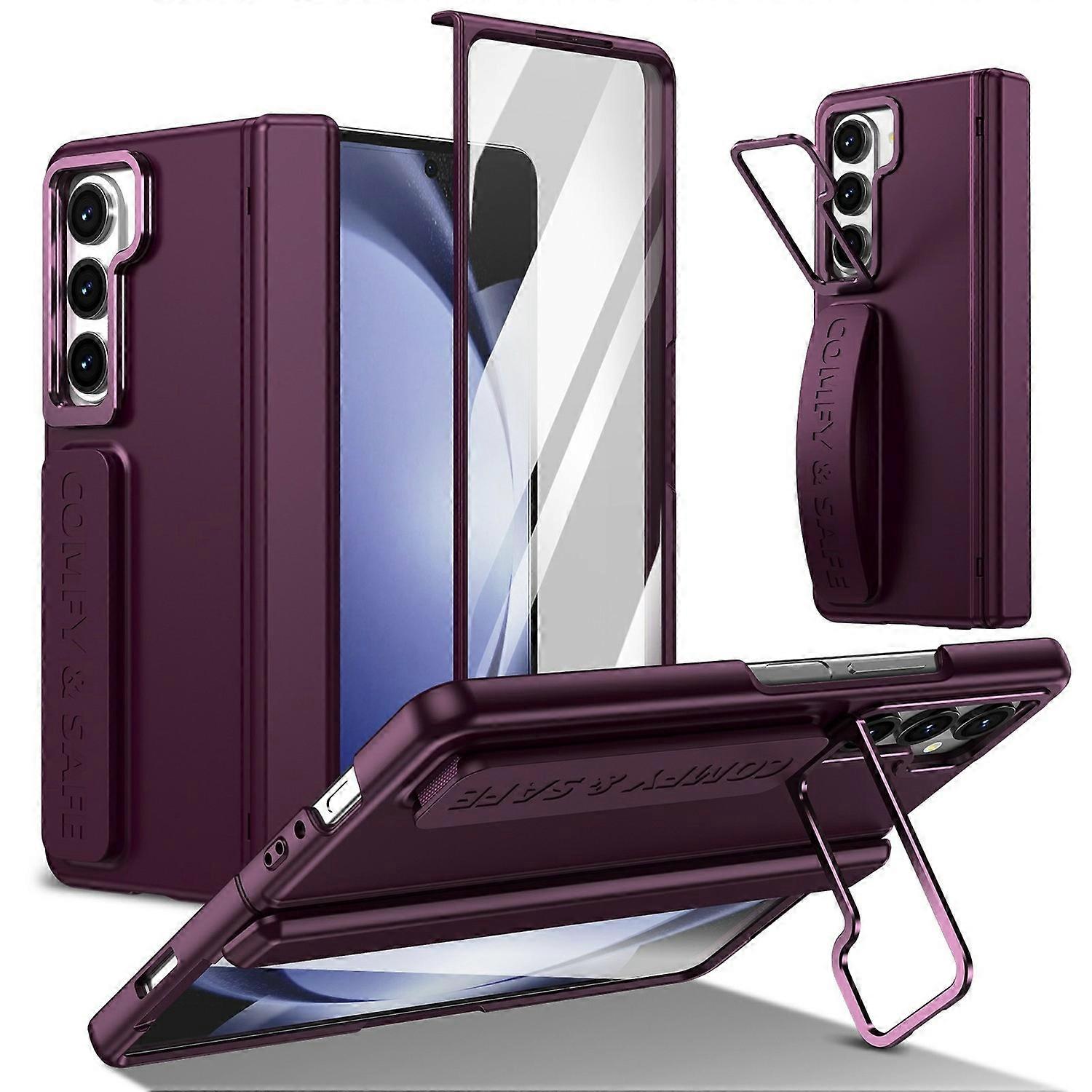 Schutzhülle Für Samsung Galaxy Z Fold5 5g Mit Objektivschutz, Ständer Und Scharnier, Polycarbonat-außenhülle Und Displayschutzfolie - Vin R[nx]