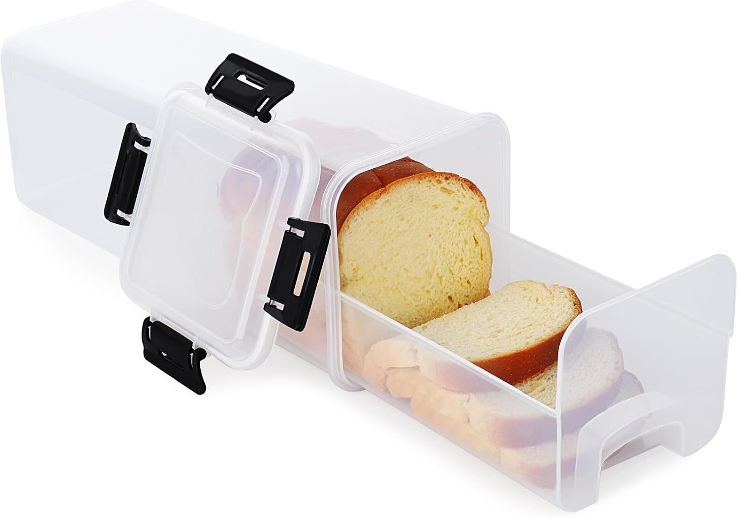 Luftdichter Brotkasten Mit Deckel Und Tablett – Der Kühlschrankgeeignete Brotkasten Aus Kunststoff Hält Selbstgebackenen Toast Frisch