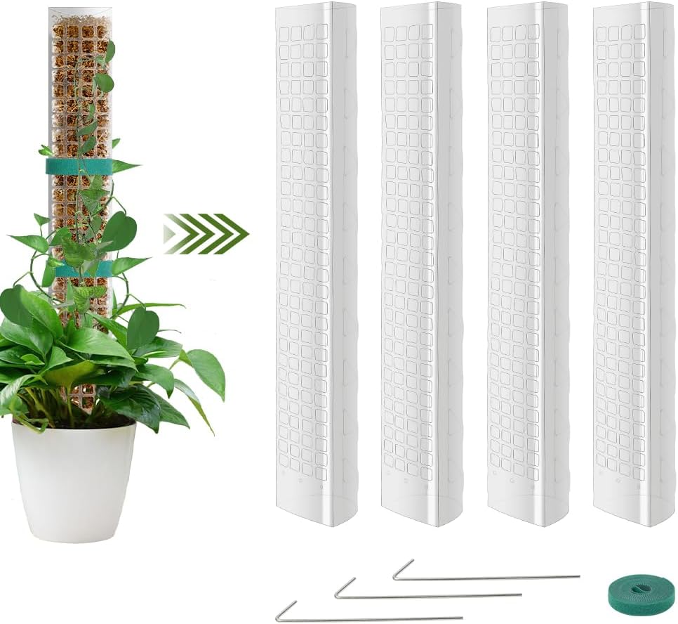 Pflanzstützen Aus Kunststoff, 4er-set Stützen Für Monstera, Kompatibel Mit Kletterpflanzen, Transparente Schaumstoffstiele, Für Haus Und Garten.