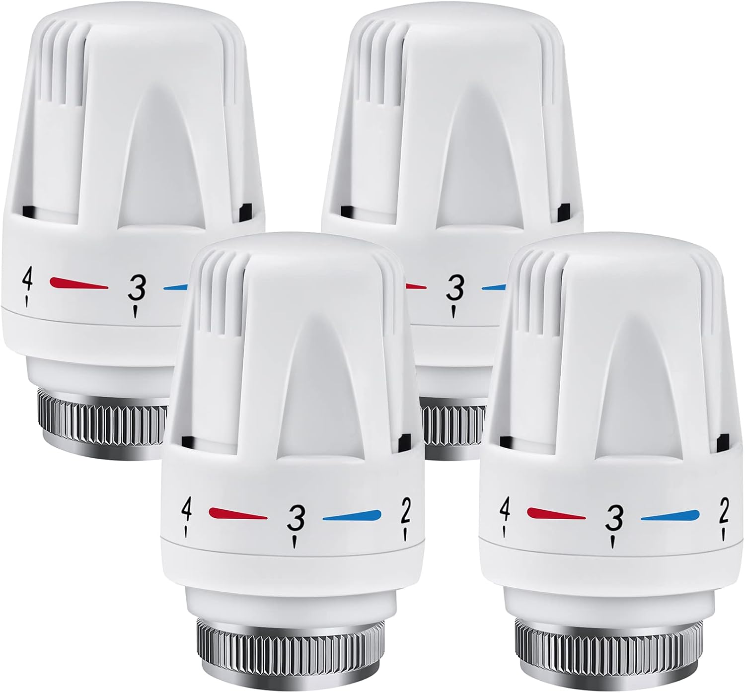 Thermostatventil Für Heizkörper, 4-teiliger Thermostatkopf, Ersatzventilkopf M 30 X 1,5. Kompatibel Mit Heizkörpern.