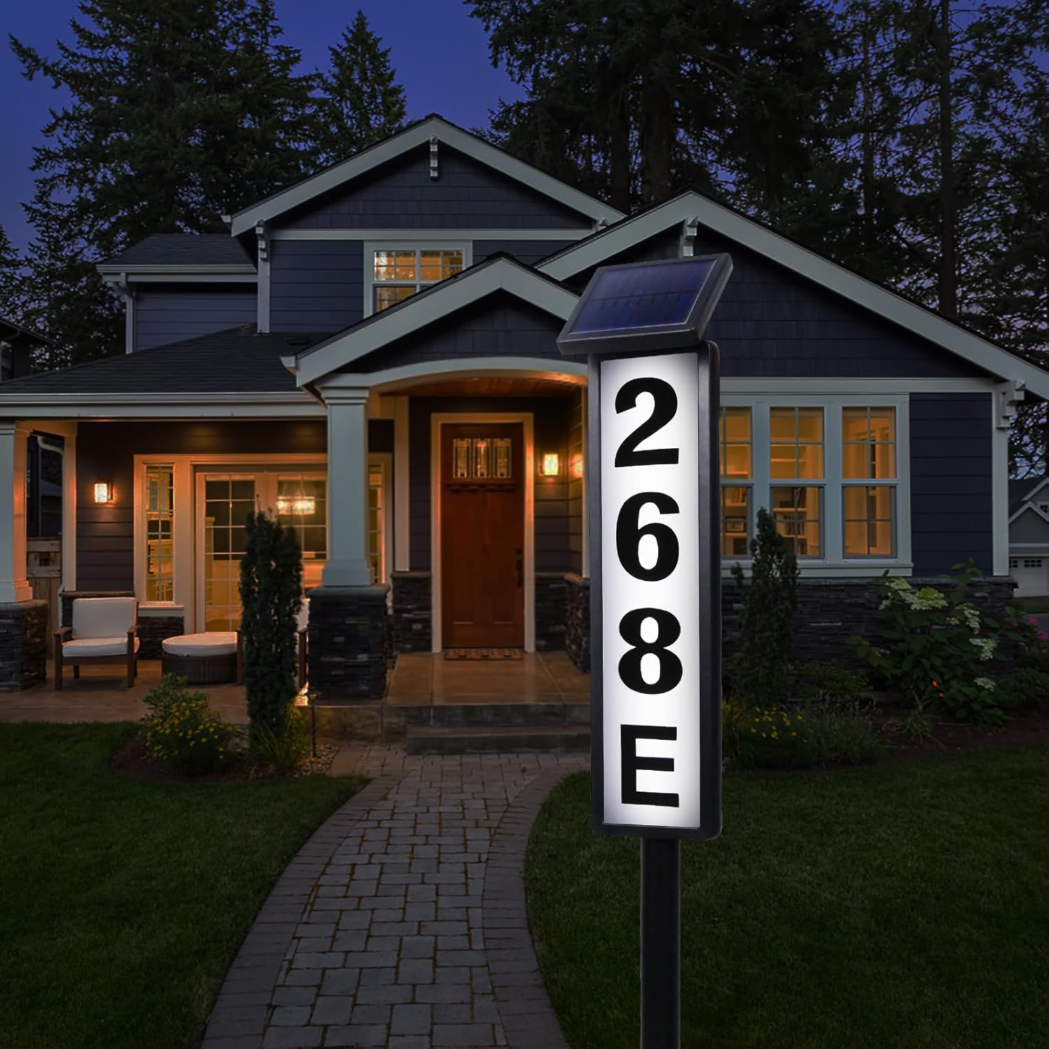 Beleuchtetes Solar-hausnummernschild – Solar-hausnummernschild Für Den Außenbereich – Ideal Für Haus, Hof Und Garten – Wasserdicht