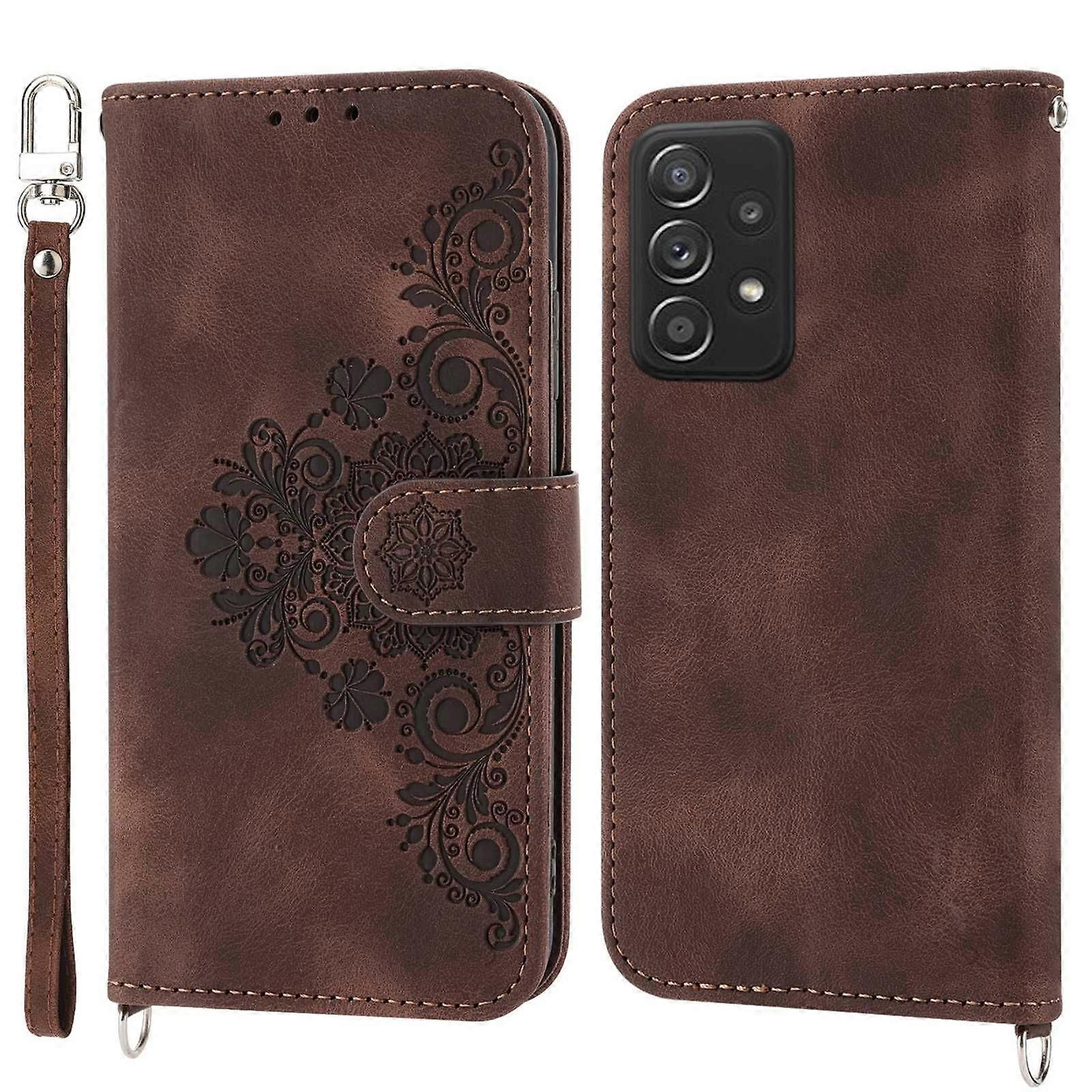 Lederhülle Mit Blumenmuster, Mehreren Kartenfächern Für Das Samsung Galaxy A73 5g Und Integriertem Ständer