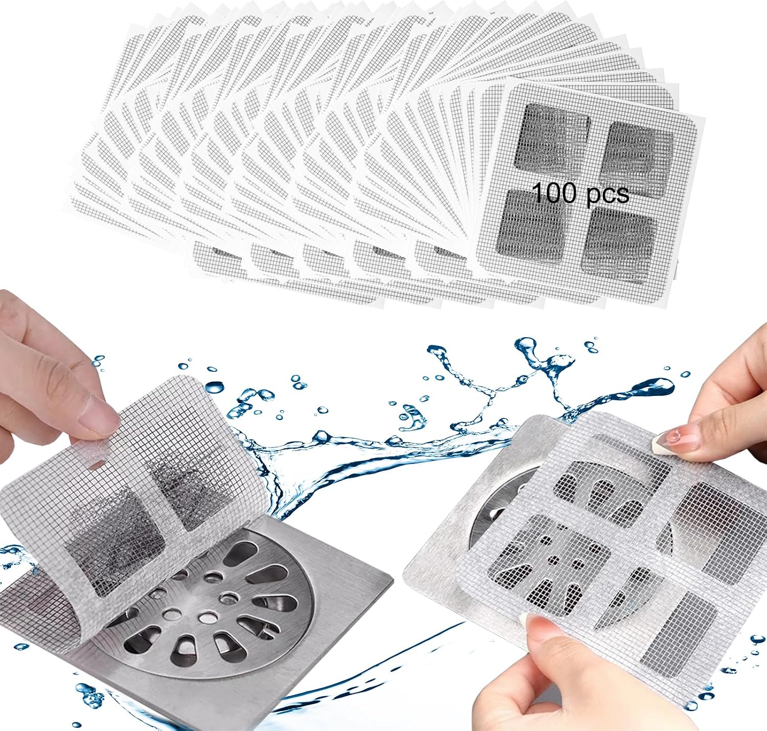 100 Einwegaufkleber, Geeignet Für Duschabflüsse, Abflussroste, Spülbeckensiebe Und Haarfilter. Ideal Für Badezimmer, Badewannen Und Küchen.