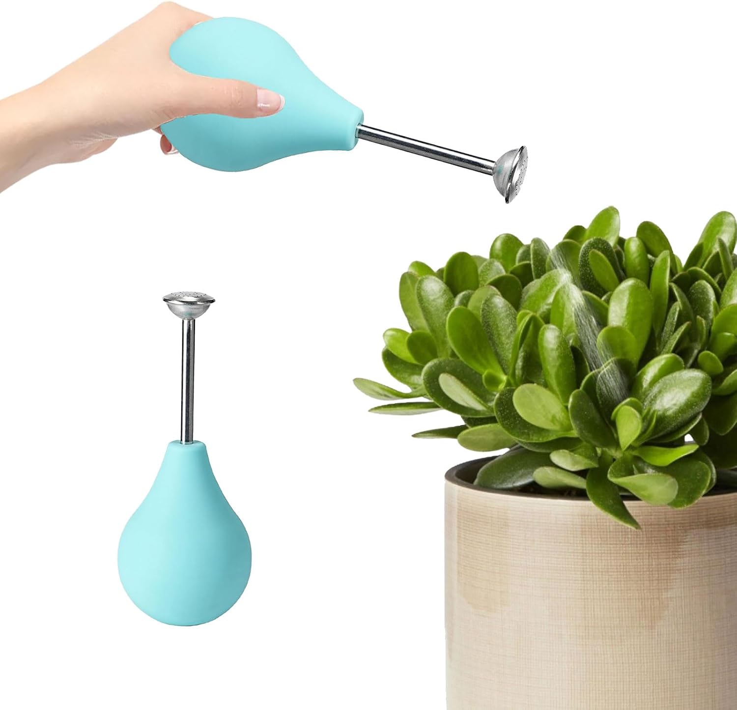 Tragbare Gießkanne (224 Ml), Ideal Für Zimmerpflanzen. Kleine, Flexible Silikongießkanne, Perfekt Für Bonsai, Empfindliche Pflanzen Und Stecklinge. Farbe: Grün.