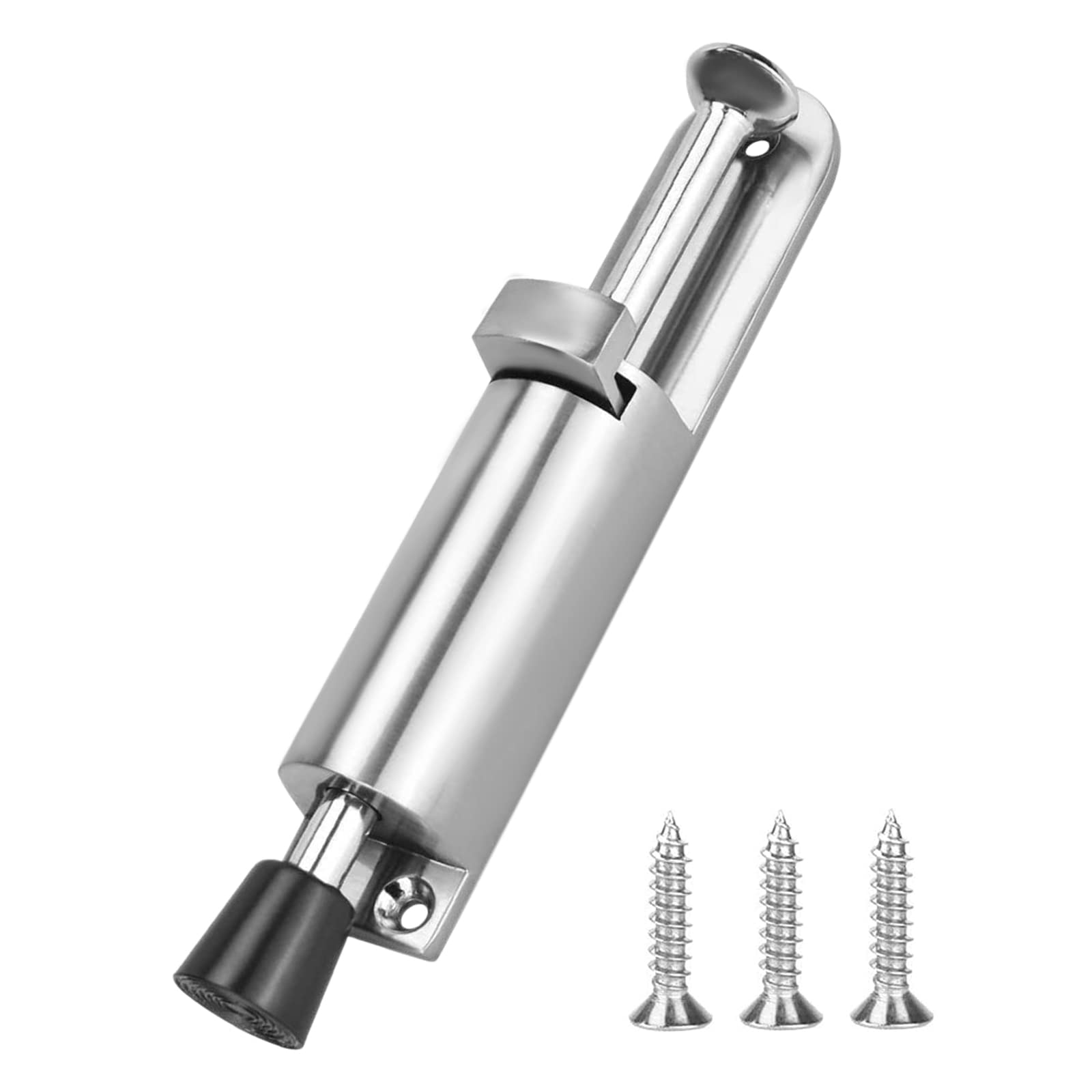 Türstopper Mit Verstellbarem Fußschalter, Bodentürstopperfeder Aus Edelstahl Mit Schrauben, Türstopperhalterung (silber) [nx]