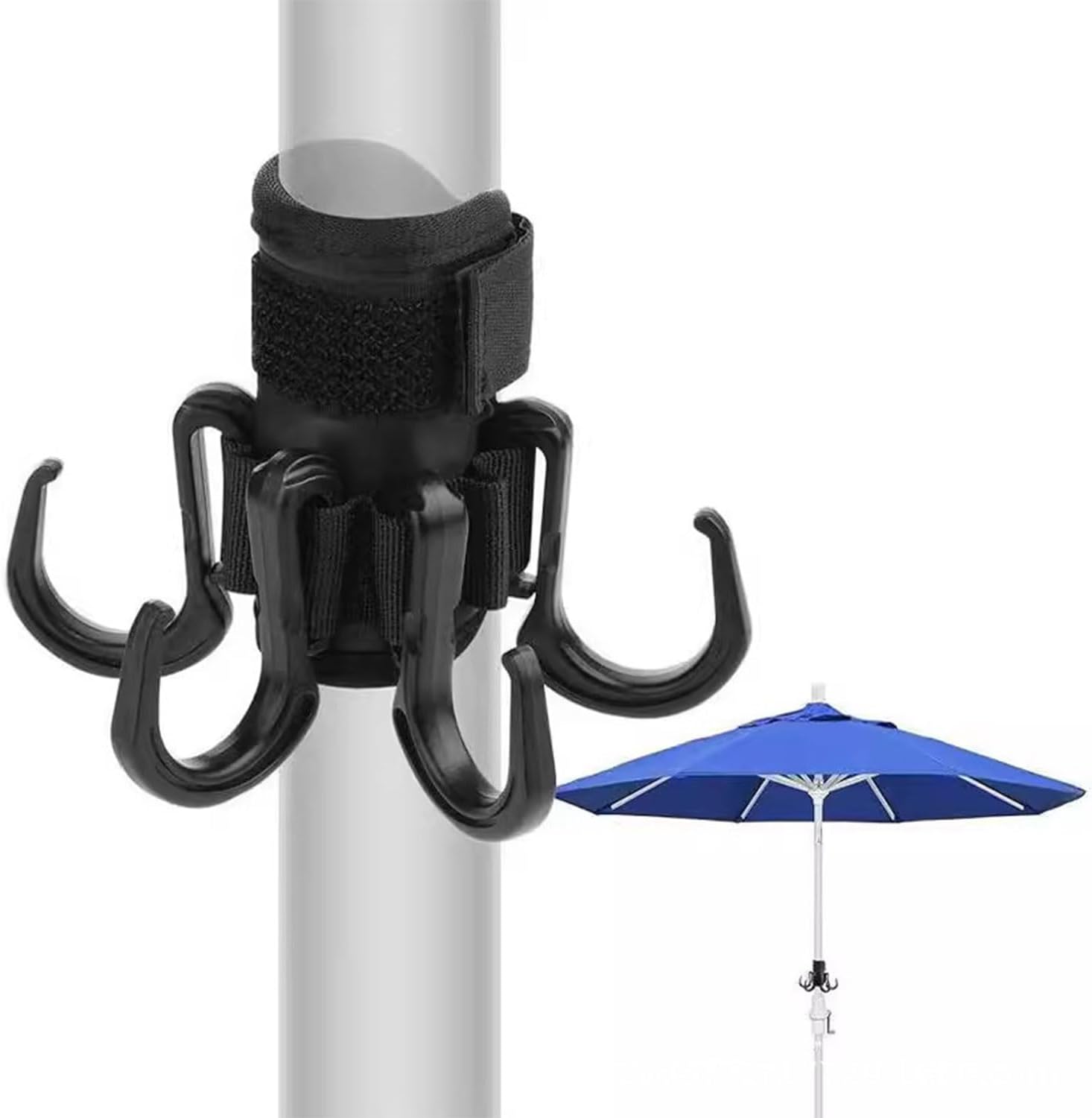 Haken Zum Aufhängen Von Sonnenschirmen, Haken Zum Aufhängen Von Terrassenschirmen, Sonnenschirmhaken Mit 6 Abnehmbaren Haken, Geeignet Für Handtücher, Hüte, Kleidung, Kamera