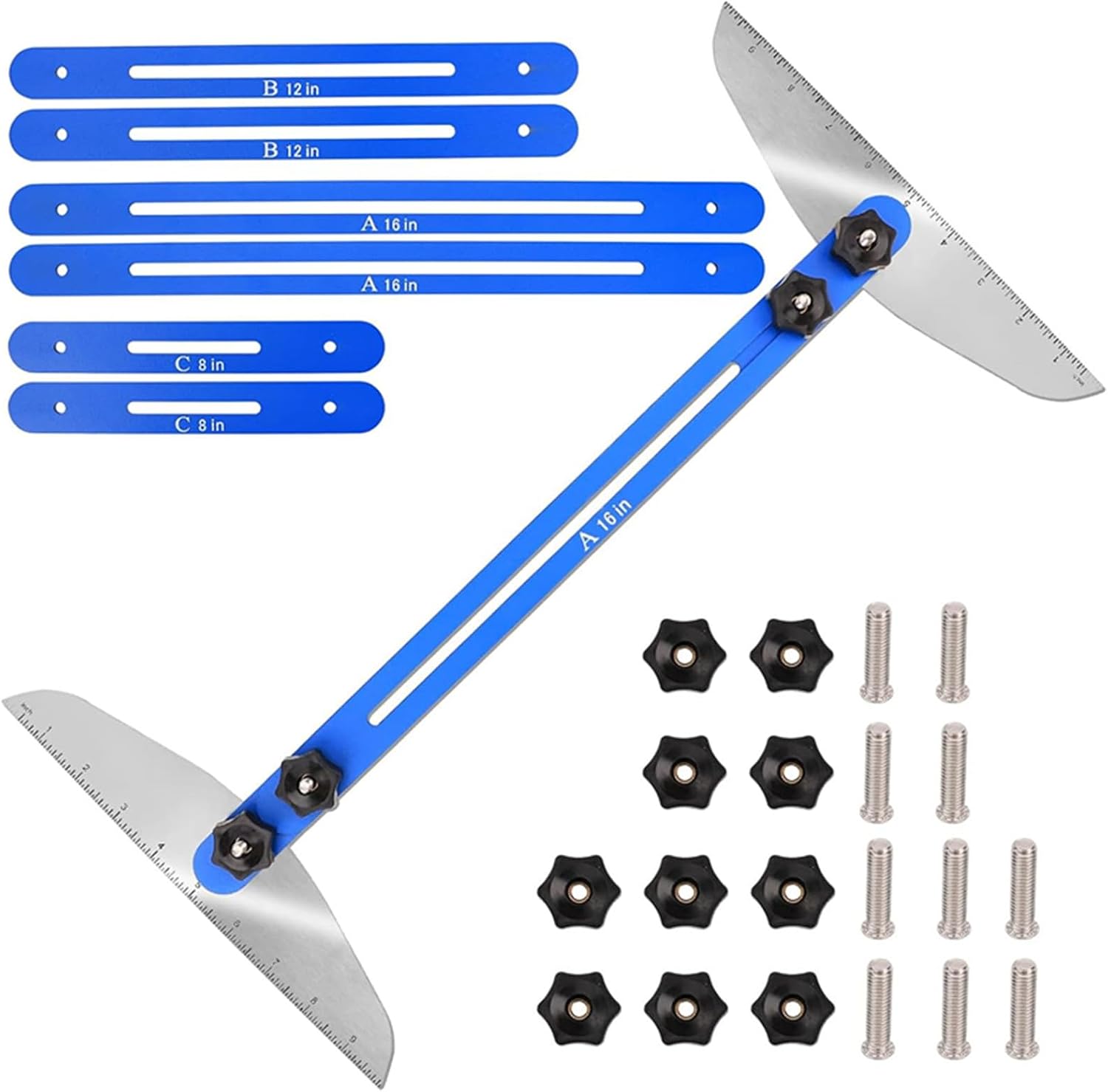 Verstellbare Treppenmessschablone, Kompatibel Mit Treppenstufen Und Trennwänden, Von 11" Bis 60".