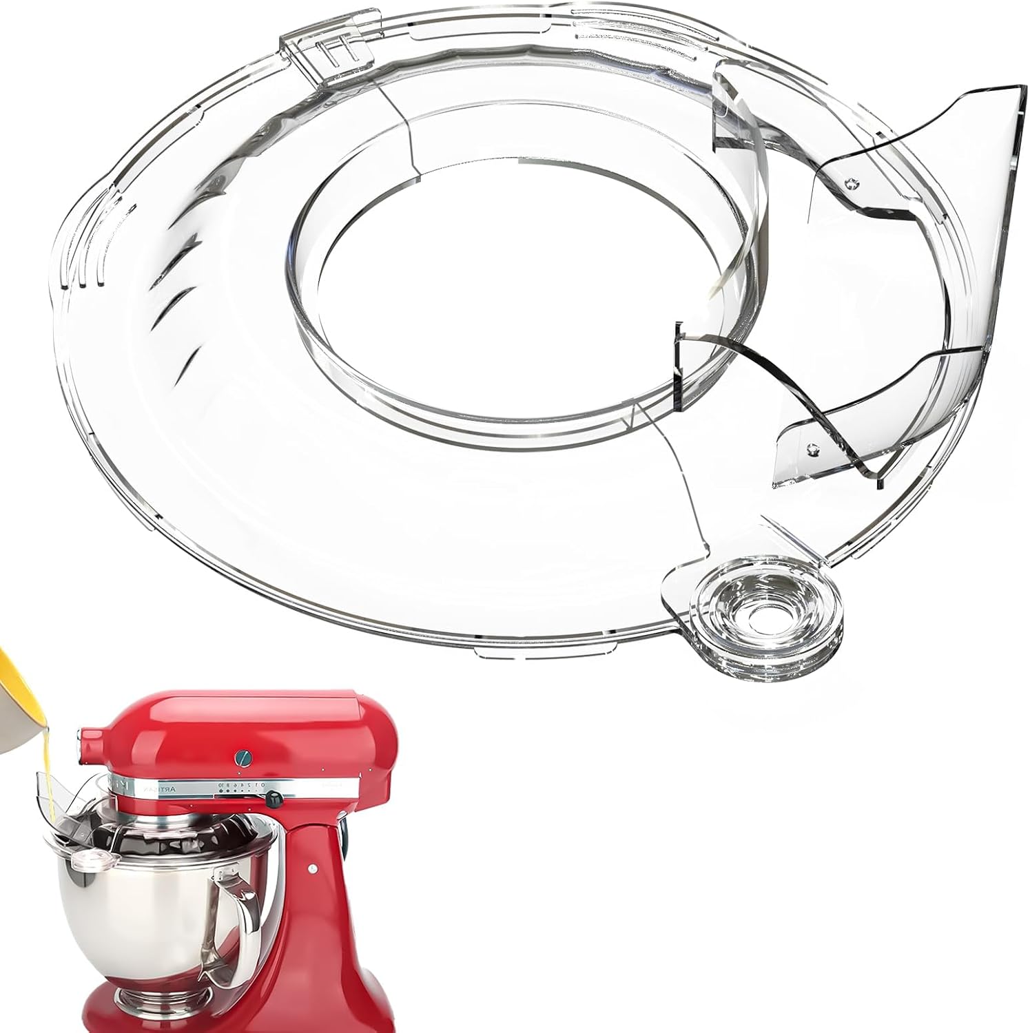 Ersatz-spritzschutz, Kompatibel Mit Kitchenaid-küchenmaschinen Mit 4,5 Bis 5 Litern Fassungsvermögen – Transparenter Spritzschutz, Kompatibel Mit Kitchenaid – Passt Perfekt Auf Die Rührschüssel