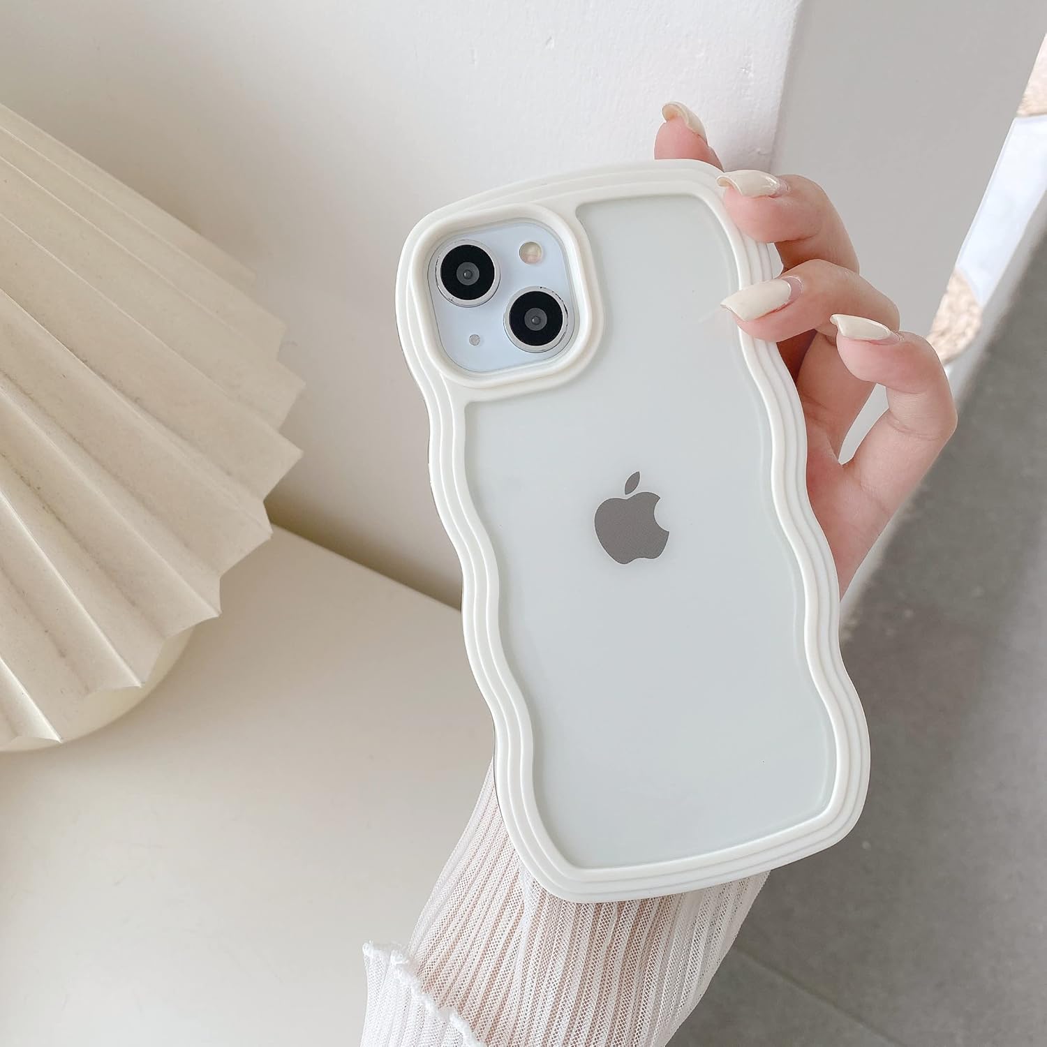 Kompatibel Mit Iphone 11, Hülle Mit Wellenförmigem Und Geschwungenem Rahmen, Geeignet Für Mädchen Und Frauen, Transparente Silikon-schutzhülle - Weiß [nx]