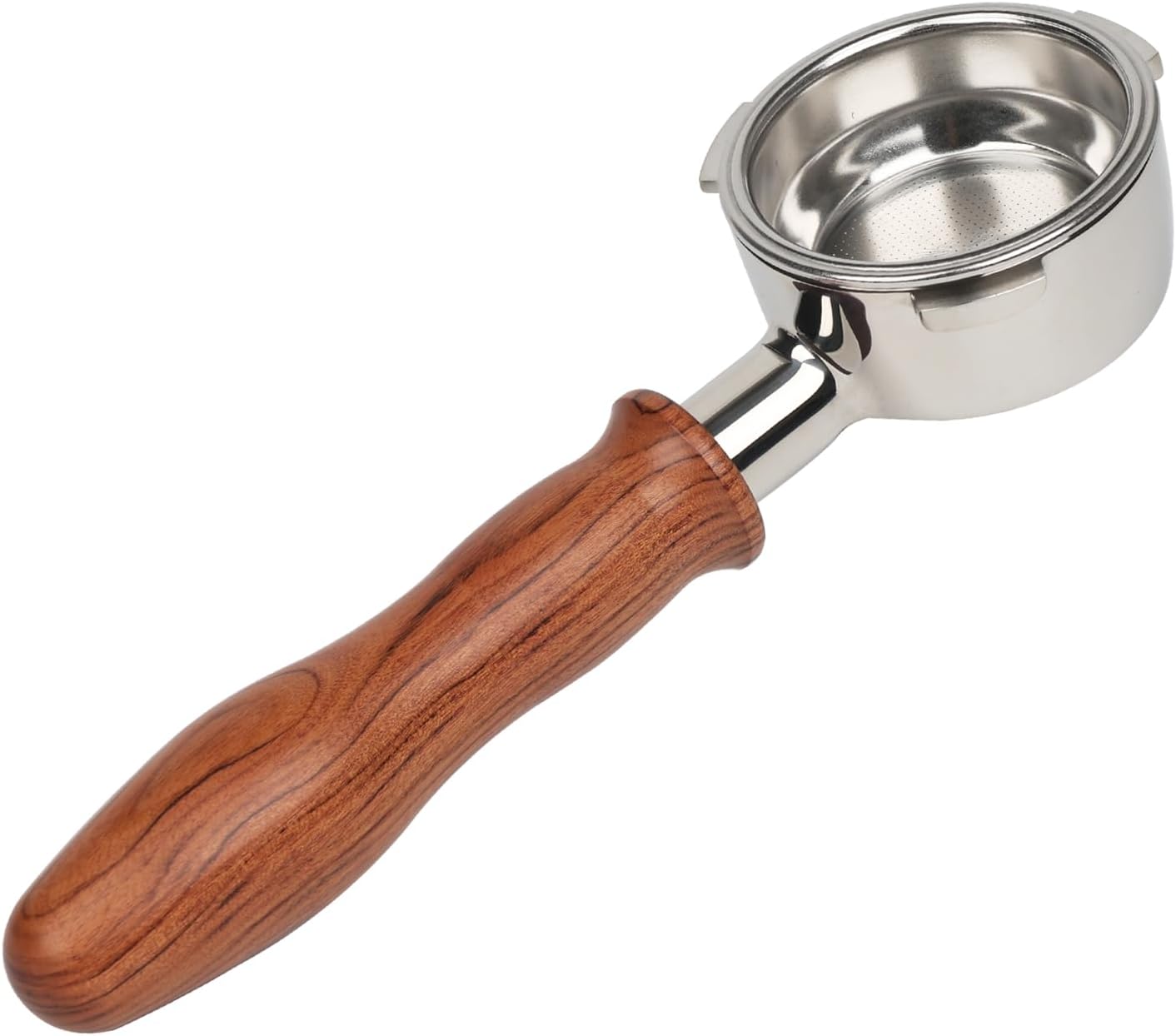 Bodenloser 58-mm-siebträger Mit Drei Ohren, Kompatibel Mit Casabrews/gevi 58-mm-espressomaschinen Mit Edelstahl-siebkorb Und Holzgriff