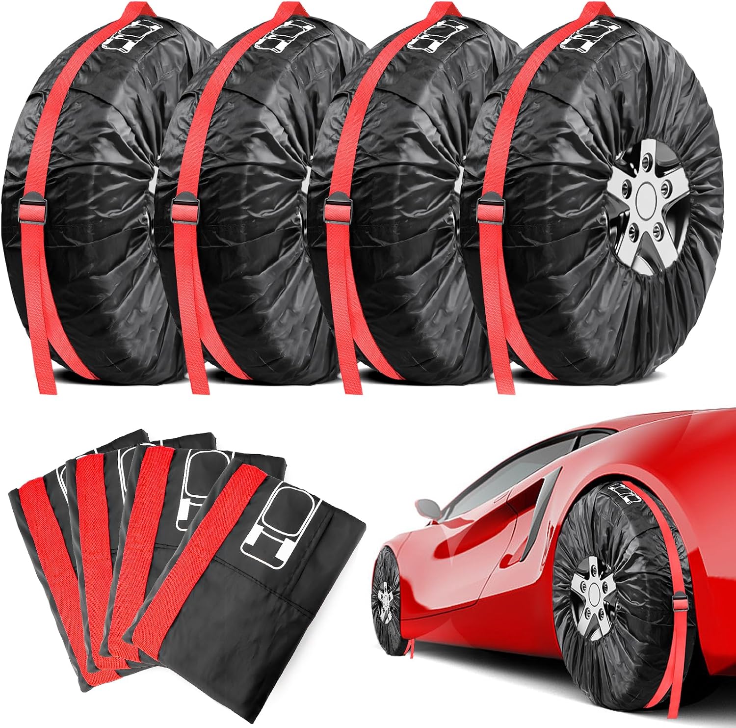 Satz Mit 4 Reserveradabdeckungen Für 18-22"-räder (80 Cm Durchmesser).