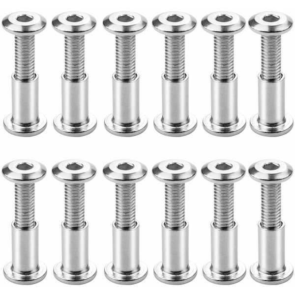 Packung Mit 12 M6 X 20 Mm Klemmschrauben, Innensechskant-klemmschrauben, Flachkopf-klemmschrauben Mit Innensechskantmutter, Kompatibel Mit Der Klemmung Von Möbelelementen.