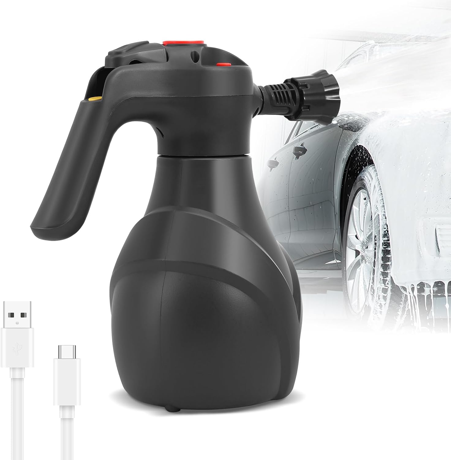 Elektrischer Schaumsprüher (2 L), 60 Psi, 3 Modi, 2500-mah-akku, Für Auto- Und Gartenreinigung