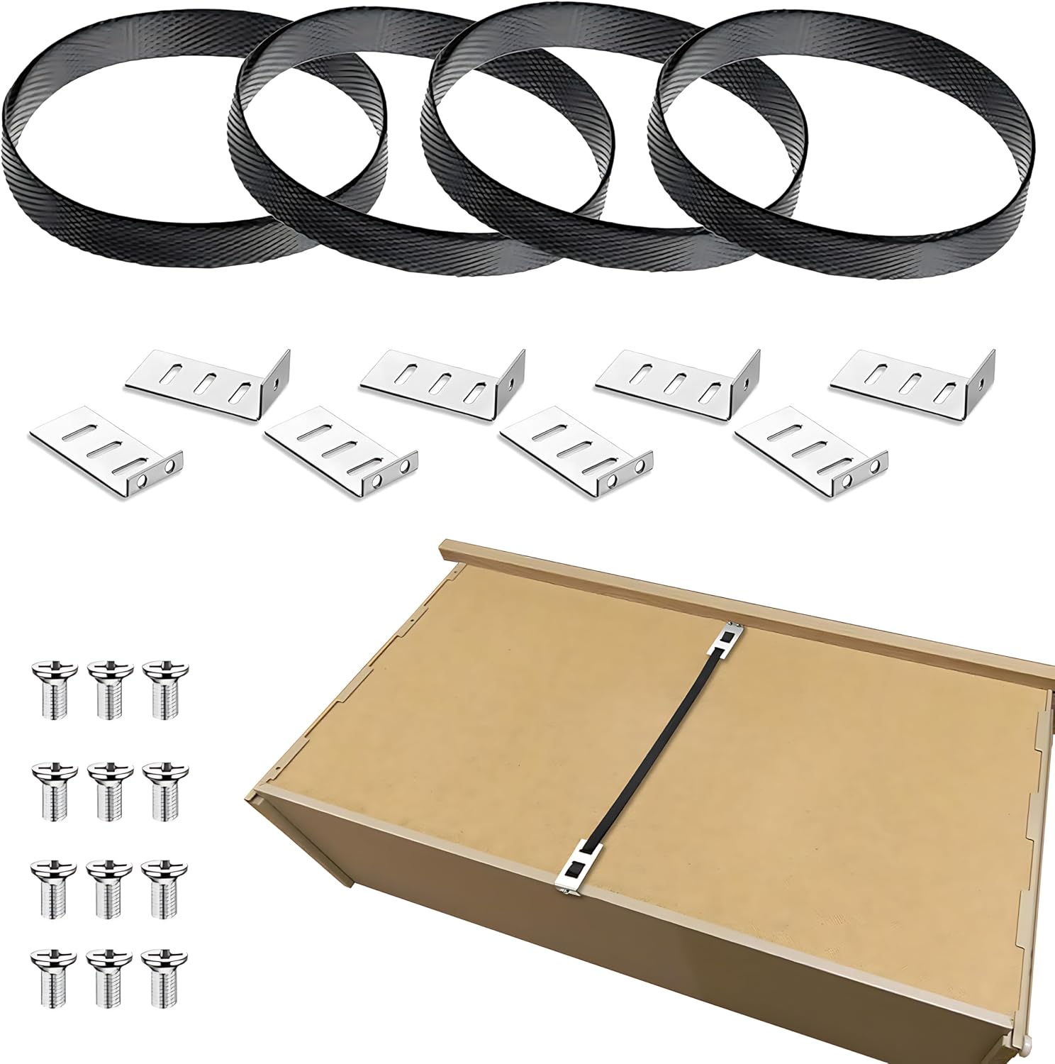 4-teiliges Schubladenreparaturset – Die Schnelle Lösung. Geeignet Für Hängende Oder Defekte Schubladen, Schubladenträger, Schubladenböden, Gurte Und Verstärkungswinkel. Ideal Für Schlafzimmer.