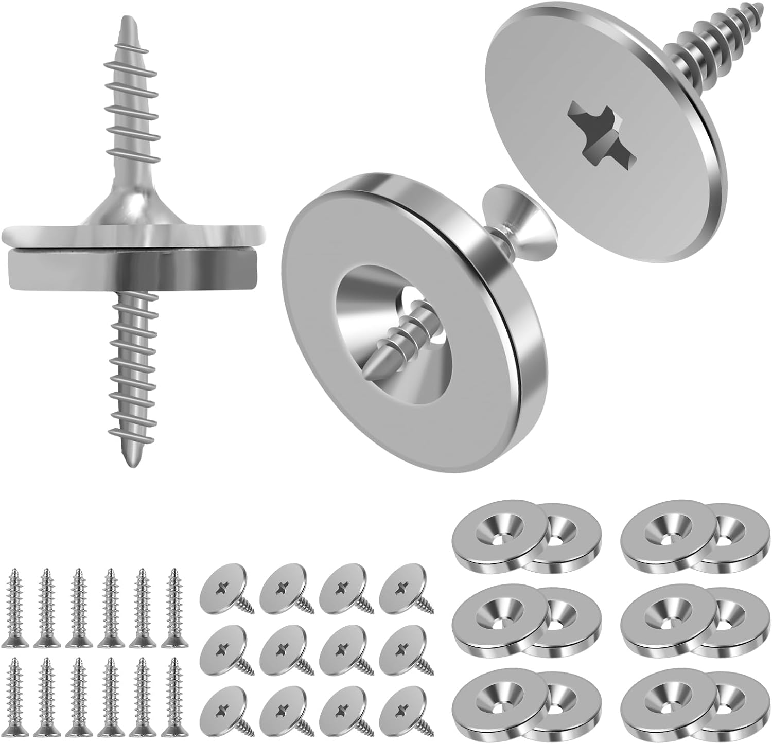 Set Mit 12 Unsichtbaren Magnethaken (silber) Mit Starkem Magneten, Kompatibel Mit Küchenschrank- Und Kleiderschranktüren.