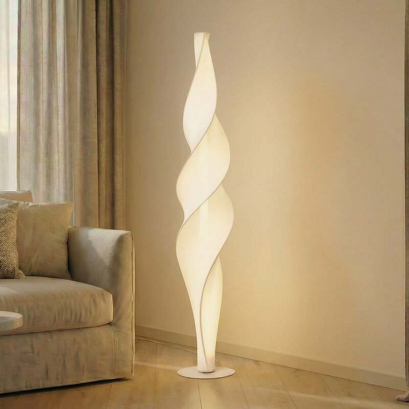 [gebraucht] B-ware Lucande Stehleuchte Lampe Novelle Led Dimmbar Cct 137cm Weiß Kunststoff Stahl