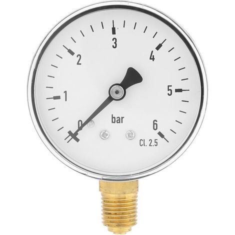 1/4"-npt-druckmessgerät 0–6 Bar Luft/wasser, Seitliche Montage, Manometer Für Wasser/luft/öl, Zeigerinstrument