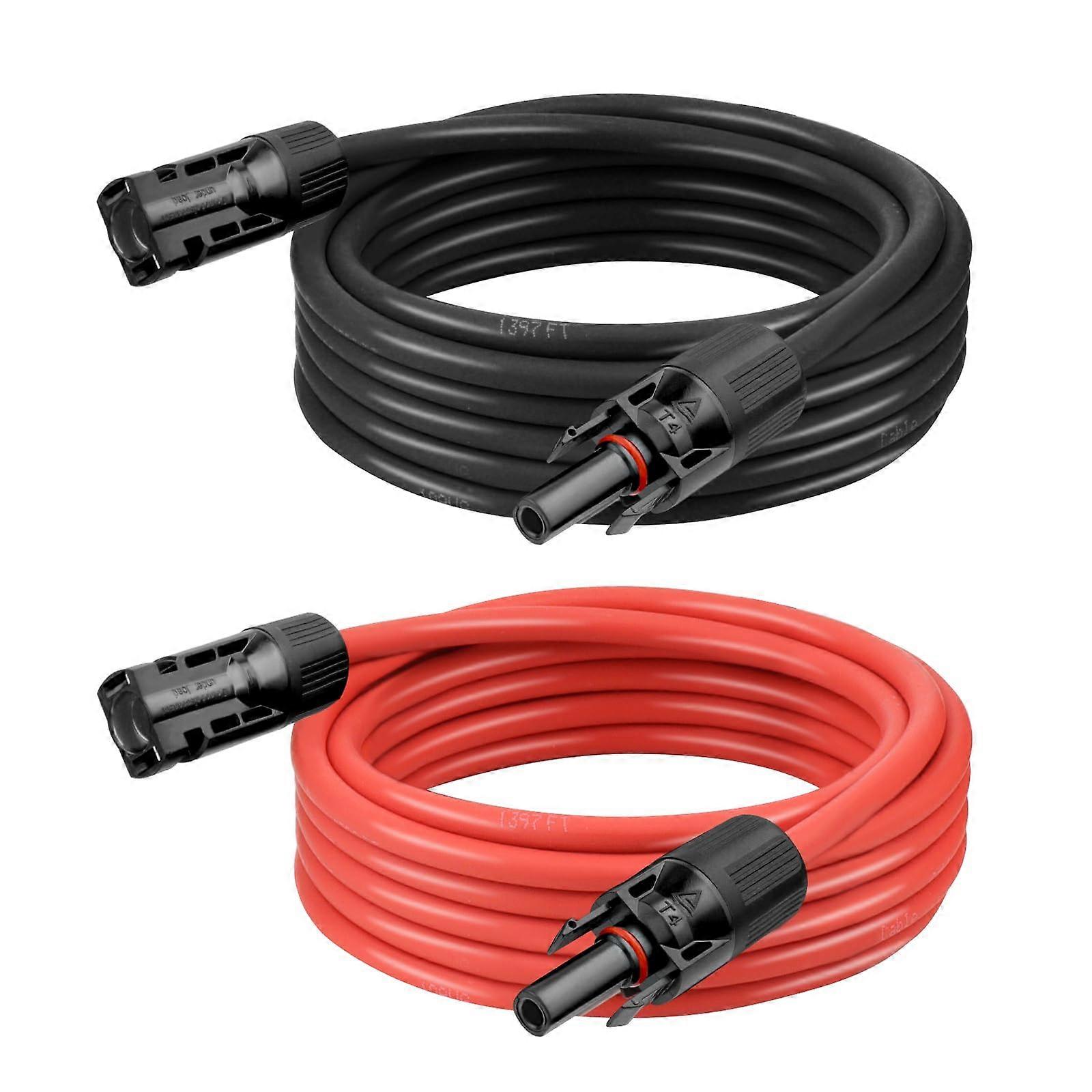 12 Awg Solar-verlängerungskabel, 3 M (10 Ft), Rot Und Schwarz, Mc4-kabel Für Solarmodule Mit Verzinntem Kupfer Für Wohnmobile Und Boote