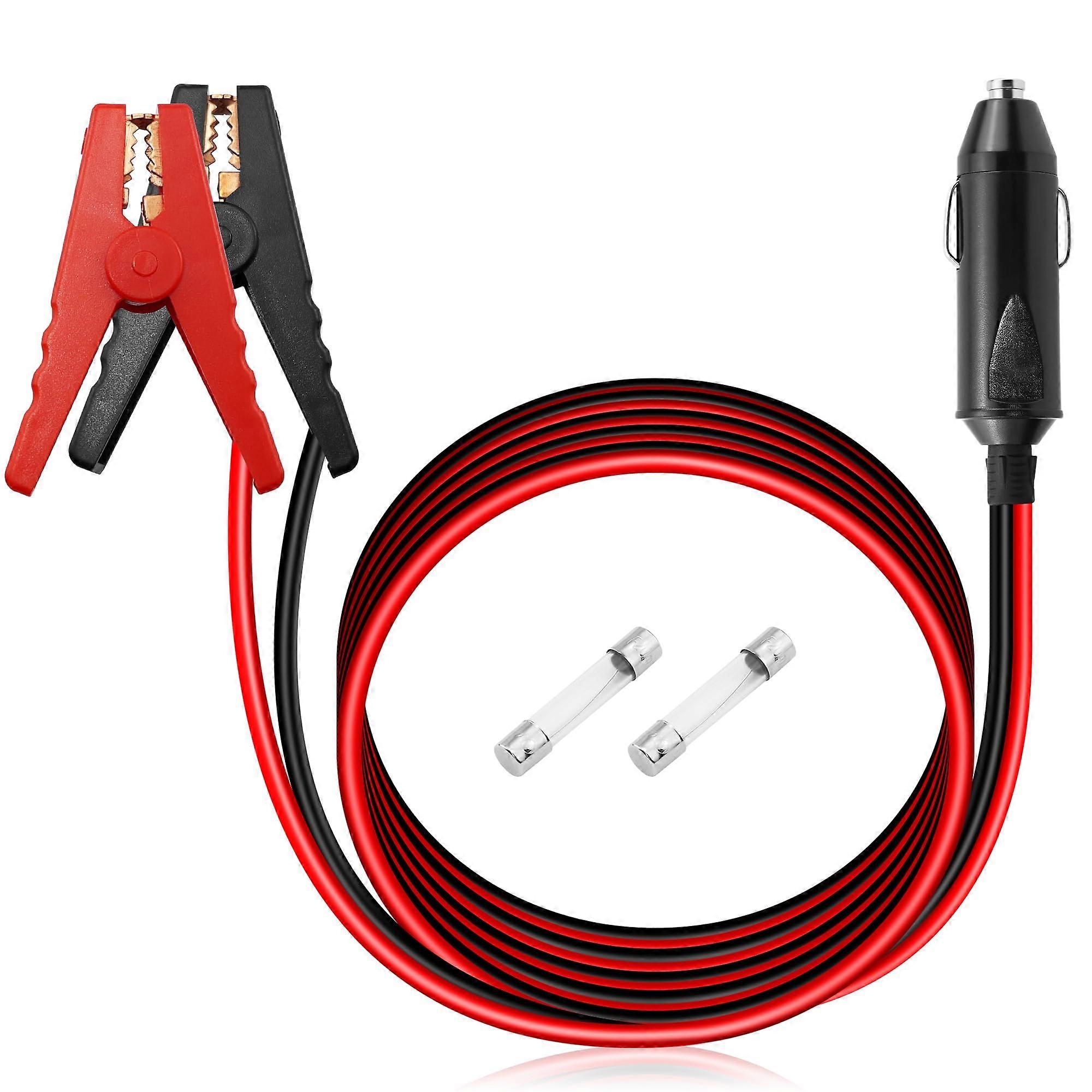 M (10 Fuß) Langes 12v/24v-zigarettenanzünder-zu-batterie-kabel Mit Krokodilklemmen, Robustes 18 Awg-netzteil Mit 10a-sicherung
