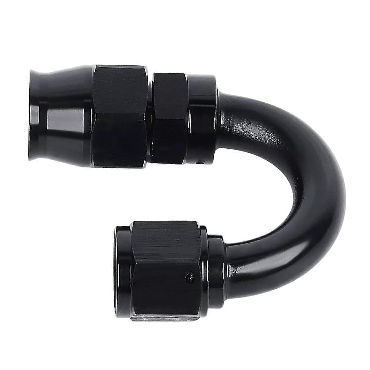 Ptfe 8an Schlauchanschluss, 180° Abgewinkelt, Schwarz An Aluminium-kraftstoffleitungsanschluss, Um 360° Schwenkbar Für Den Einsatz Unter Druck.