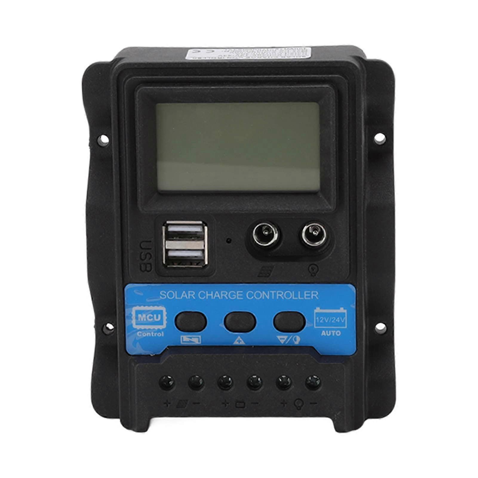 12v/24v 20a Pwm-solarladeregler, Lcd-bildschirm, Zwei Usb-anschlüsse Für Solarmodule