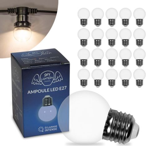 20er-packung Klare Led-lampen Für Lichterketten, Schutzart Ip65, 1,5 W, E27-fassung, 5 Cm Durchmesser