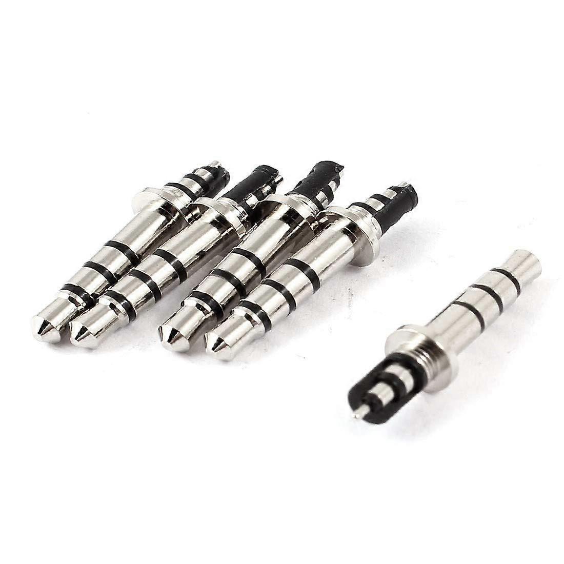 Packung Mit 5 Trrs 3,5 Mm Stecker-audiosteckern Mit Robustem Metallgehäuse Und Einfacher Lötmontage.