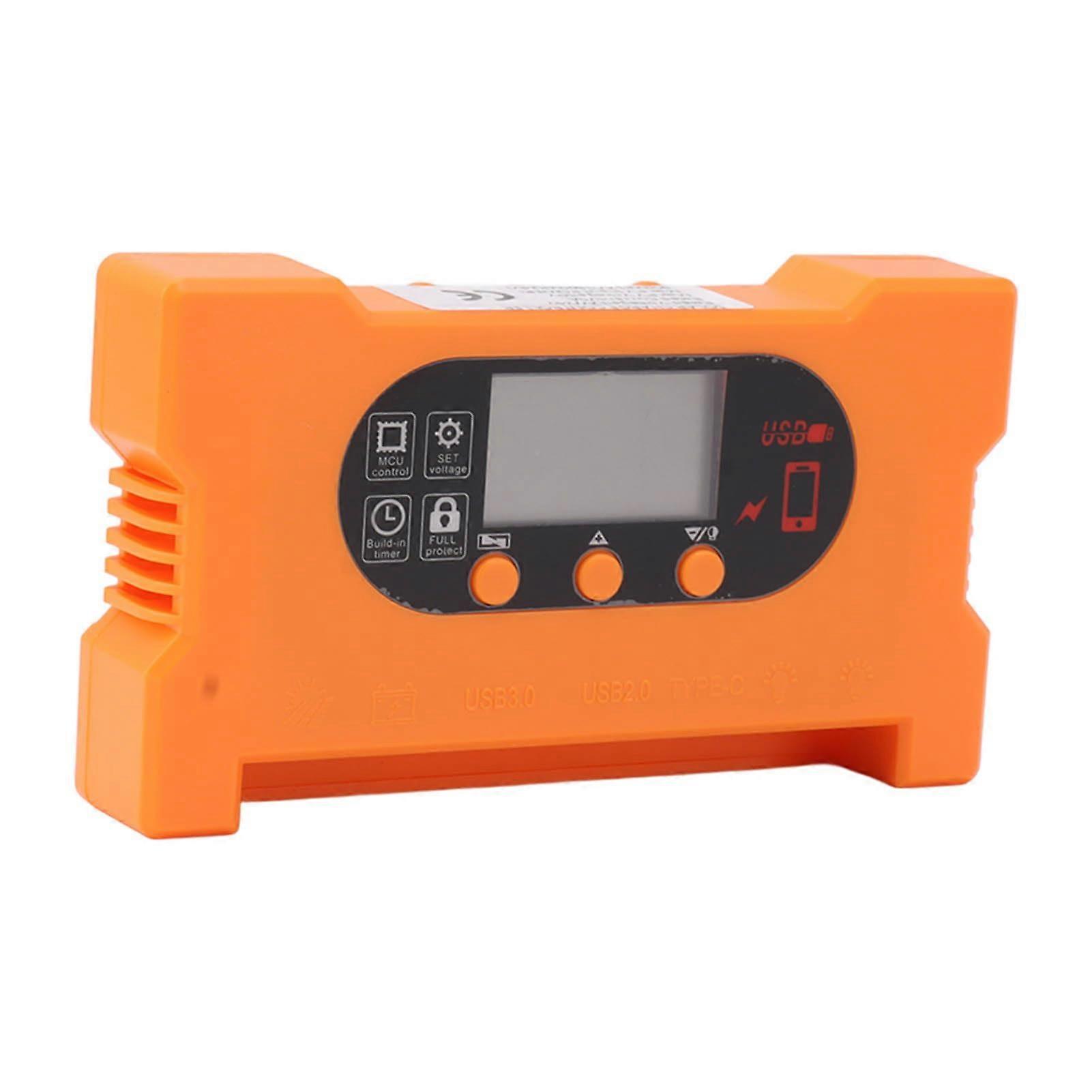 30a 12v/24v Solar-laderegler Mit Lcd-bildschirm Und Zwei Usb-c-anschlüssen Für Schnelles Laden, Ideal Für Wohnmobile, Boote Und Zuhause.