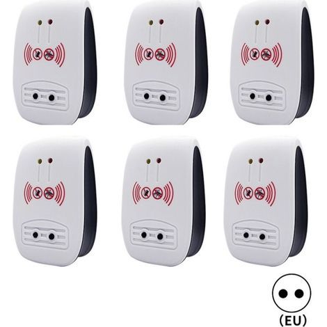 6er-pack Ultraschall-schädlingsbekämpfer. Elektronischer Ultraschall-schädlingsbekämpfer Für Den Innenbereich Zur Abwehr Von Insekten, Mücken, Mäusen, Ameisen Und Kakerlaken – (verbessert Auf Europäis