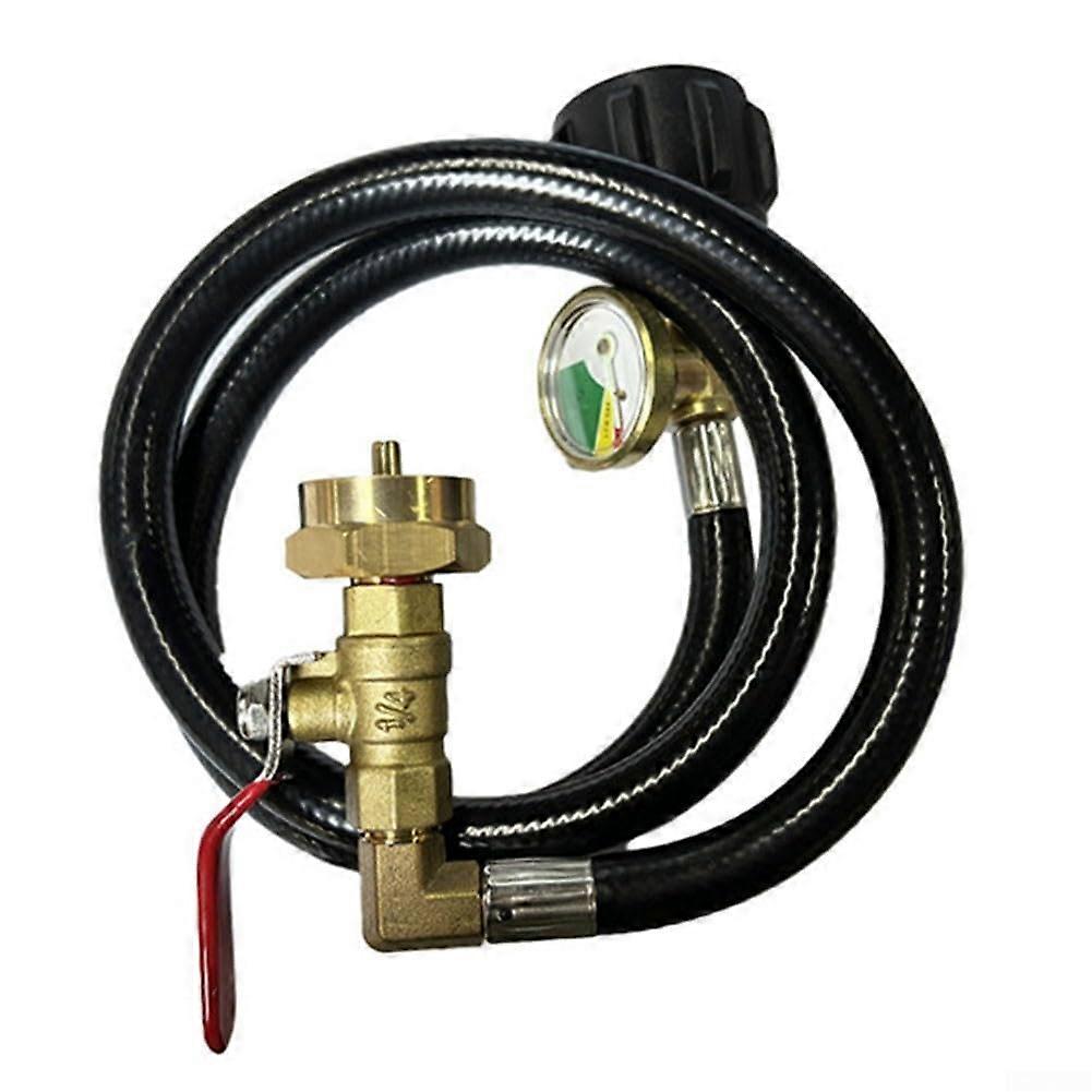 Propangas-füllschlauchset Mit Manometer, 90 Cm Flexibler Adapter (1 Lb Bis 20 Lb) Für Einfaches Befüllen